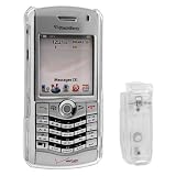 Blackberry 8130 Pearl Smartphone Accessory Bundle - Transparent Clear Crystal Snap On Case with Belt Clip + Rapid Car Charger With ic Chip + Premium Reusable Screen Protector with Lint Cleaning Cloth By Ikross