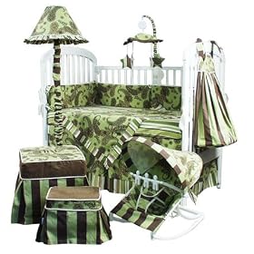 4 Piece Crib Bedding Set (Cocoa Green)