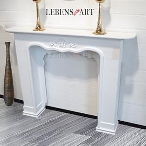 LANDHAUS KAMINSIMS Josephine KAMINUMRANDUNG SHABBY-CHIC EDEL WEIß ANTIK