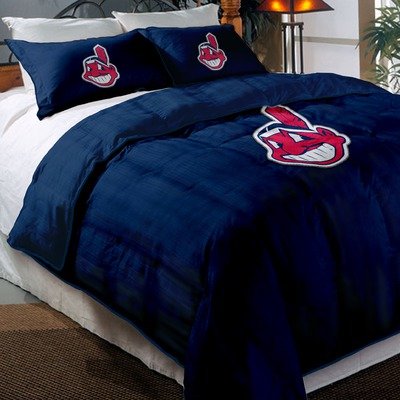 MLB Cleveland Indians Twin/Full Embroidered Comforter Set