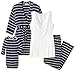 Everly Grey Women’s 5 Piece Maternity and Nursing PJ Pant Set, Navy with Gown/Gift Bag, Medium