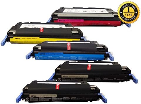 GlobalToner Compatible Toner Cartridge Replacement for HP Q6470A ( Black,Cyan,Magenta,Yellow , 5-Pack )