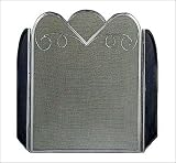 Outdoor Living : UniFlame 3 Panel Pewter Heavy Weight Wrought Iron Screen W/ Triple Arch Design
