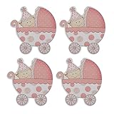 【ノーブランド品】ベビーシャワー パーティー DIY 装飾 ギフト 好意 木製 クリップ フォトクリップ 乳母車 赤ちゃん型