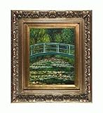 Art Reproduction Oil Painting - White Water Lilies, 1899 with Baroque Wood Frame - Antiqued Gold Finish - 14.5
