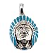 New Native American Indian Turquoise 925 Silver Pendant