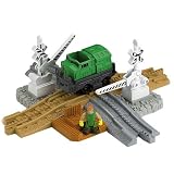 Fisher Price Geotrax Lights & Sounds Crossing Gate with extra track to make a loop helps the Lookout Team change tracks and includes a Bonus DVD
