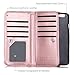 BENTOBEN Compatible with iPhone 6 Case, Flip Folio Premium Faux Leather Cover Wallet Credit Card Slots Cash Holder Wristlet Detachable Slim Case for iPhone 6/6S 4.7 inch [Patented Pattern], Rose Gold