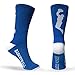 ChalkTalkSPORTS Athletic Half Cushioned Crew Socks | Basketball Player Design | Royal Blue/White