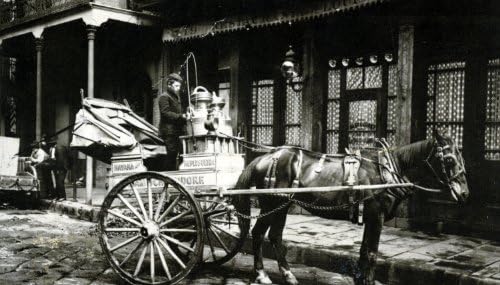 French Quarter Milk Wagon, New Orleans. An 8x10-inch enlargement of a Vintage Postcard