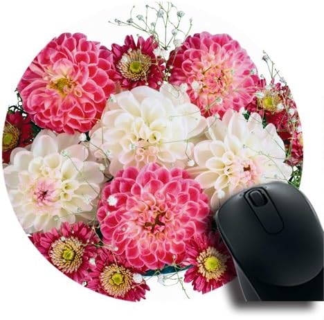 beautiful dahlia flower Custom Round Mouse Pad 7.87*7.87 Inches Gaming Rubber Mousepad -UCFO0707L104