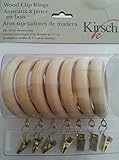 Wood Drapery Rings w/Eyelet & Removeable Clip - Kirsch Wood Trends - 1 3/8" - Unfinished 7 count
