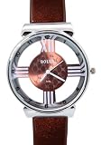 Bolun - Montre Homme - Quartz - Cuir - superbe design rouge synth??tique Sangle ??