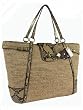 Authentic Coach Python Straw Natural Large Tote Handbag 16838 Natural