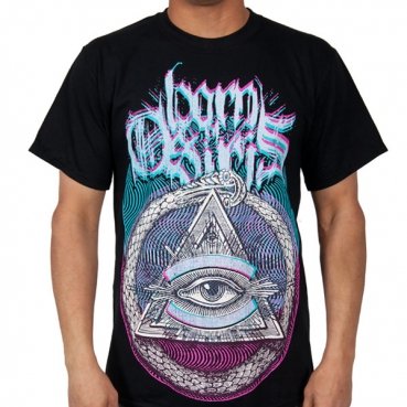 Born Of Osiris - Mens Pyramid T-Shirt in Black, Size: Large, Color: Black