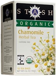 Stash Premium Organic Chamomile Herbal Tea, Tea Bags, 18-Count Boxes (Pack of 6)