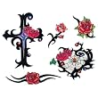 Cross, Roses, Spiderweb Temporary Tattoo Body Art