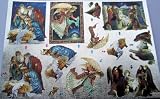 A4 sheet 3D numbered step by step Dufex decoupage - Christmas nativity scenes, angels and wise men