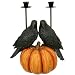 Crows on Pumpkin Candle Holder
