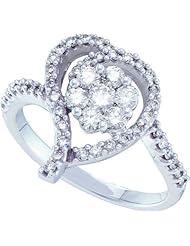 0.75CTW DIAMOND FLOWER HEART RING
