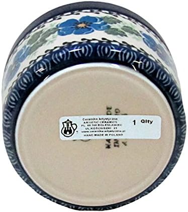Polish Pottery 7" Christmas Tree Luminary With Star Cutouts Handmade From Boleslawiec Poland Ceramika Artystyczna Traditional Series Stoneware Pattern Candle Holder