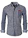 TAM Ware Mens Trendy Slim Fit Two-Toned Checkered Longsleeve Shirt