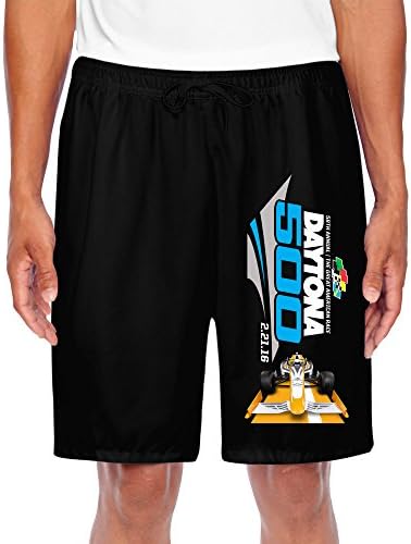 YOUARN Men's 2016 Daytona 500 Logo Short Sweatpants Black M