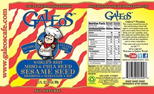 Galeos, Dressing Miso Toasted Sesame Low Fat, 13 Ounce
