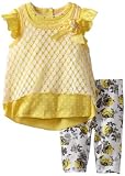 Little Lass Baby-Girls Infant 2 Piece Capri Set with Flower Legging