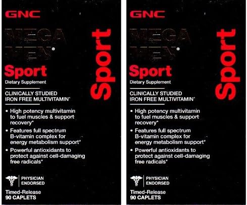 GNC Mega Men Sport Caplets 90 Count (Two Bottles each of 90 Caplets) by MEGA MEN