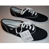 Keds Womens wf34100 woblack canvas upper lace up deck shoes