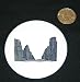 3" button / pin printed with united states, spires, southwestern desert, valley, rocks
