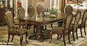 9pc Formal Dining Table & Chairs Set Brown Finish