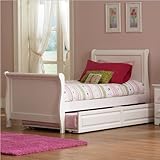 IMAGE OF Twin Atlantic Furniture Platform Sleigh Bed in White Finish