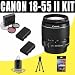 Canon EF-S 18-55mm f/3.5-5.6 IS II SLR Lens for Canon EOS 60D 7D + TWO LP-E6 Lithium Ion Battery + 58mm 3 Piece Filter Kit DavisMAX Accessory Kit Bundle