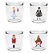 Nutcracker Characters 12 oz Double-Old-Fashioned Insulated Beverage Tumblers Set, Clear (4 designs)