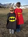Reversible Superman Batman Superhero Cape Costume with Mask RED