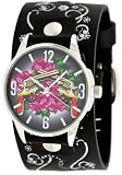 Vintage Ink #VI-W43 Men's Tattoo Inspired Wide Leather Strap Watch