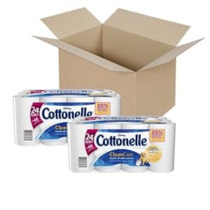 Cottonelle Clean Care Toilet Paper, Double Roll, 24 Rolls, Pack of 2 (48 Rolls)