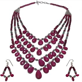 Jewelry Set for Girls - Designer Necklace with Earrings with Gemstone