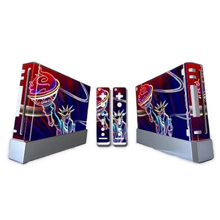 STATUE of LIBERTY Design Wii Console + 2 Remotes Vinyl Skin Decal Cover Sticker Protector (Matte Finish)