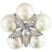 Jewelry : Faux Pearl Decorated Rhinestone Flower Pin Brooch