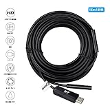 内視鏡 WTwisdom Together USBカメラ エンドスコープ 15M長さ 6-LED搭載 2 MP HD IP67防水仕様 検査カメラ ボアスコープ ラップトップ/コンピューター/MAC/