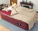 Queen Size Raised Air Bed Deep Red