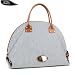 Cloth Striped Double Handles Fashion Bag (Dark Blue)
