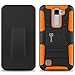 LG K8 Holster Case, LG Escape 3 Holster Case, CoverON® [Explorer Series] Holster Hybrid Armor Belt Clip Hard Phone Cover For LG K8 (K350N) / LG Escape 3 Case - Orange Neon