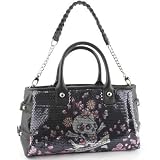 Ed Hardy Treasure Chest Alice Satchel Bag - Black