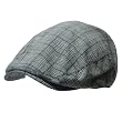 Summer Cotton Plaid Ivy Cabby Flat Cap Hat Black and White M/L