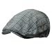 Summer Cotton Plaid Ivy Cabby Flat Cap Hat Black and White M/L
