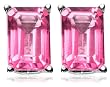 14k White Gold Treated Pink Topaz Earrings